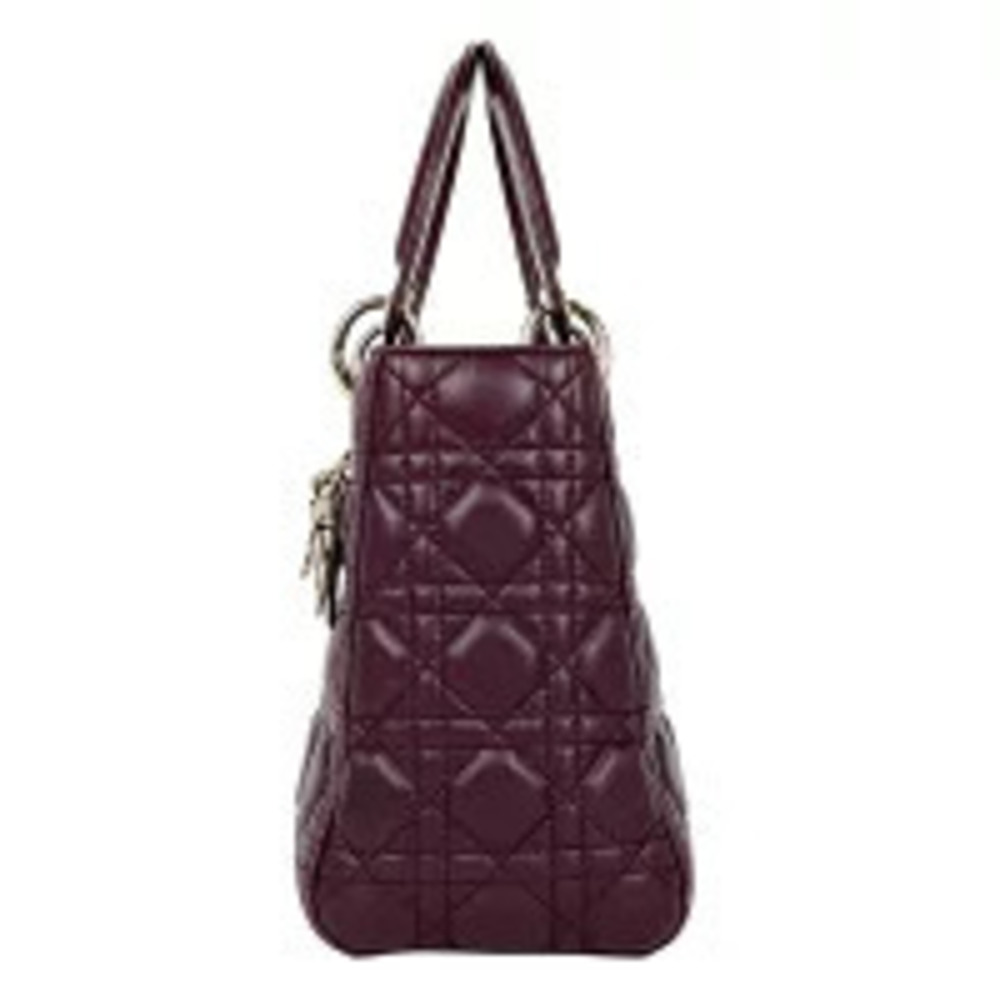 Dior Christian Lady handbag leather Burgundy Red